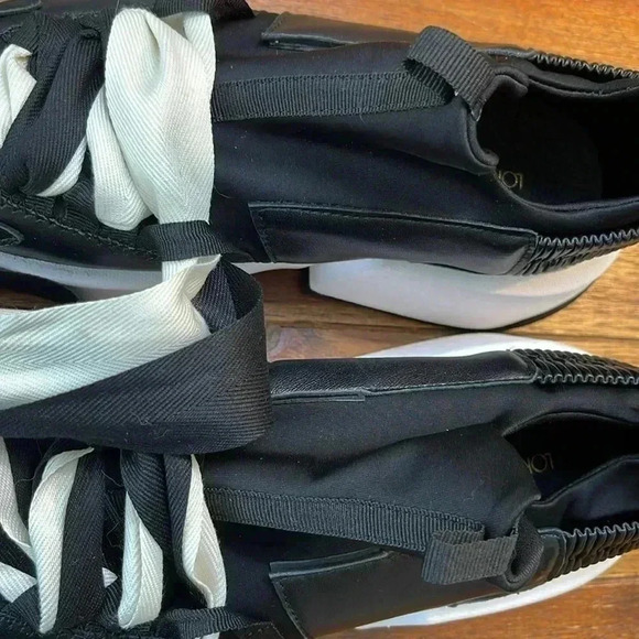 Loretta Pettinari Italy | Women’s 7.5 | Black & White Ribbon Sneaker | No Tie - Picture 8 of 8